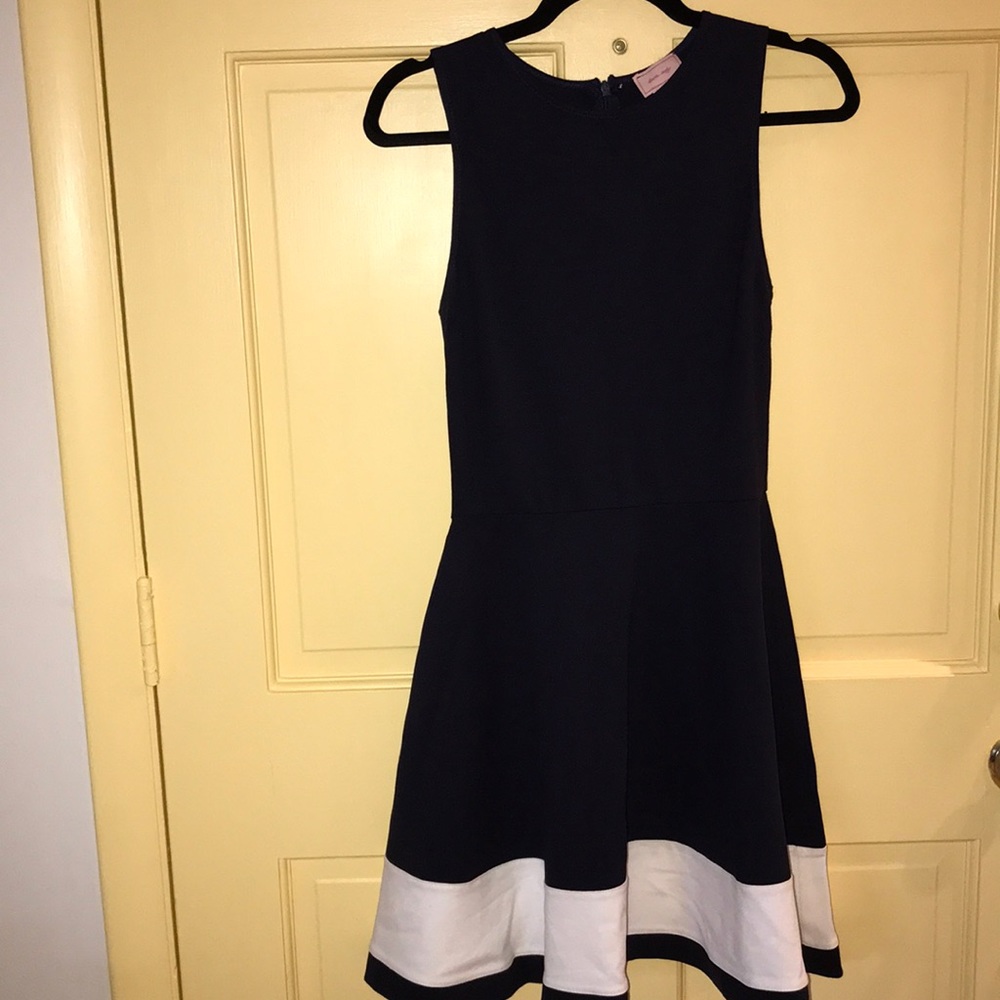Navy and white dress